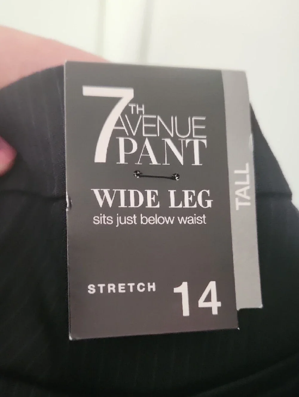 7th Avenue Wide Leg Pinstripe Pants - Black - Size 14 - Picture 2 of 4